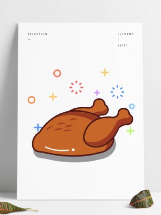 矢量素材插画鸡肉