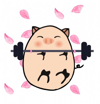 卡通猪运动可爱健身