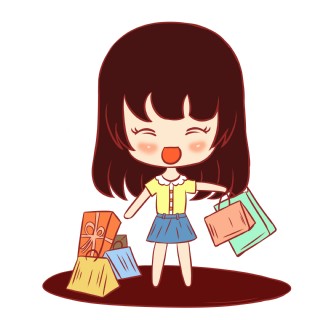 买买买手绘卡通人物png素材