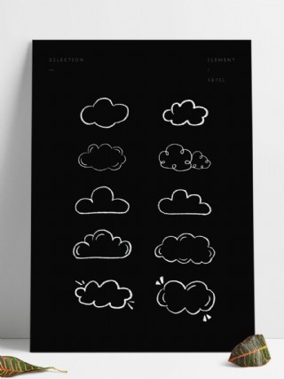 云朵画框矢量背景