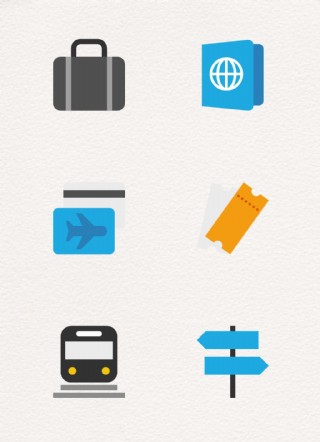 商务出差图标元素设计