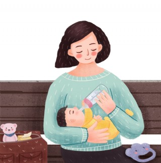 母婴主题温馨插画
