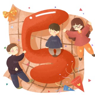 手绘卡通可爱新年春节跨年倒计时