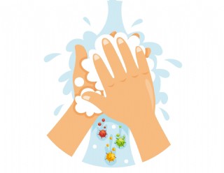 卡通洗手泡泡元素