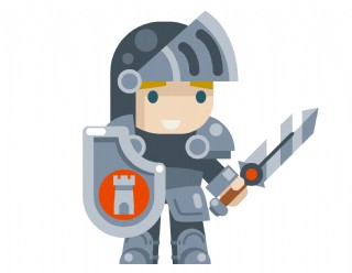 卡通战士盔甲元素