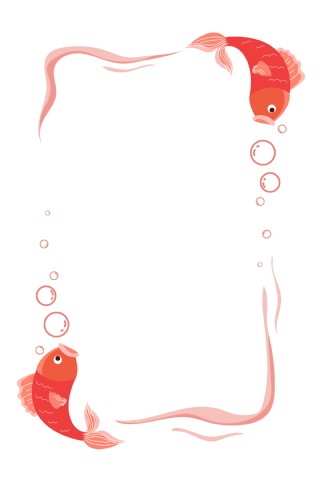 手绘新年小鱼边框