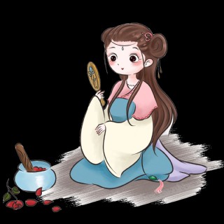 中国风古风少女照镜子