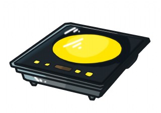 手绘卡通电磁炉插画