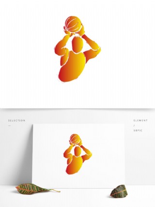 篮球运动比赛轮廓剪影