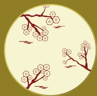 3d立体抽象梅花花鸟图