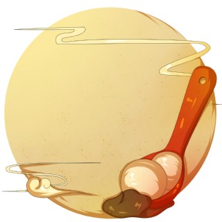 圆形汤圆边框插画