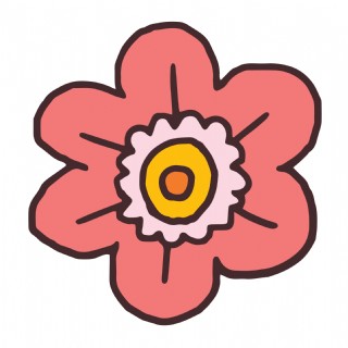 橙色的卡通小花免抠图下载