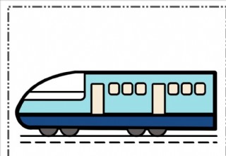 手绘现代彩色卡通火车