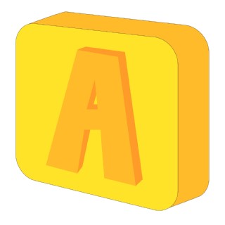 卡通正方形立体a字图标免扣图