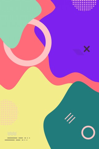 几何流体感促销大气扁平撞色背景海报