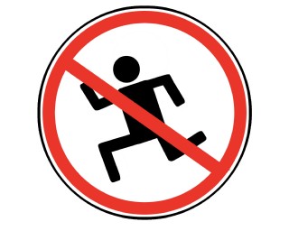 禁止奔跑标识牌插画