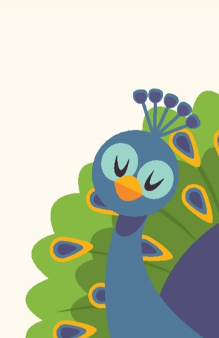 卡通孔雀矢量背景