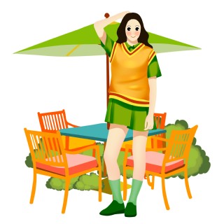 春游踏青散心插画