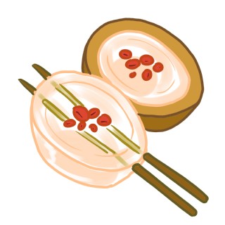 精美的红豆冰糕插画