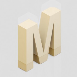 立体3d英文字母m