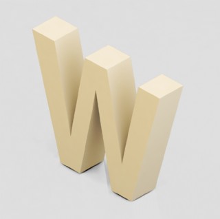 立体3d英文字母w