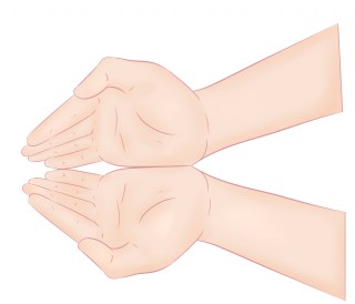 接住手势卡通插画