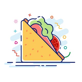 卡通手绘三明治图标矢量图