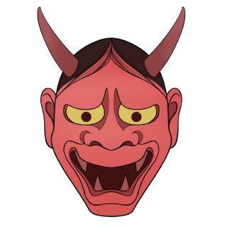 红色的可怕面具插画