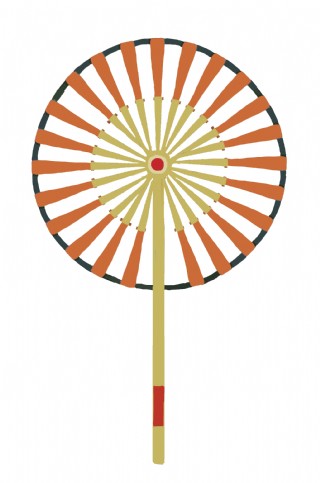 唯美圆形风车插画