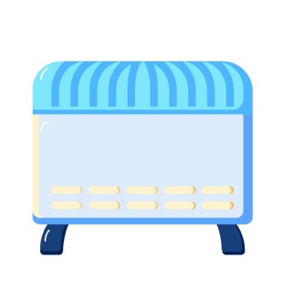 蓝浅蓝色卡通冰柜