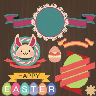 四款平面复活节标题